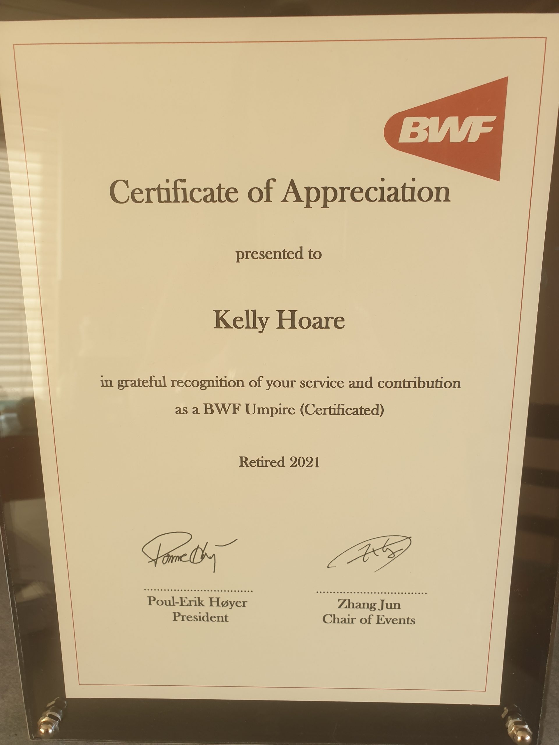 Australian umpire Kelly Hoare focuses on BWF Assessor role after