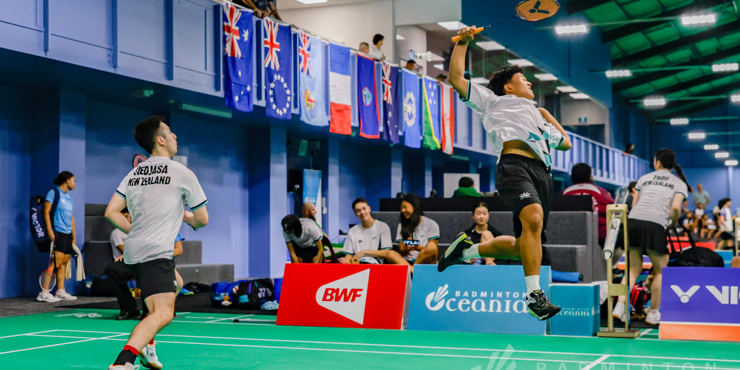 New Zealand men's doubles play in mixed team championships