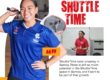 Human of Shuttle Time Wilma Tupu smiling with a badminton racquet