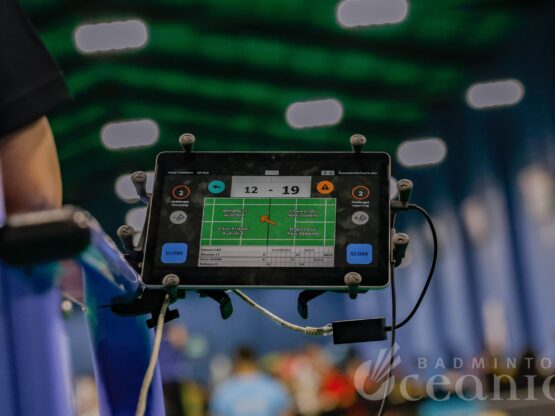 VICTOR Oceania Championships 2025 Tablet shows score in match