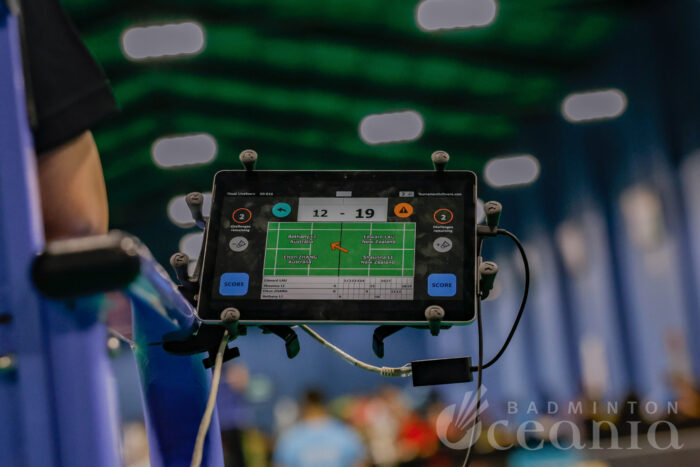 VICTOR Oceania Championships 2025 Tablet shows score in match