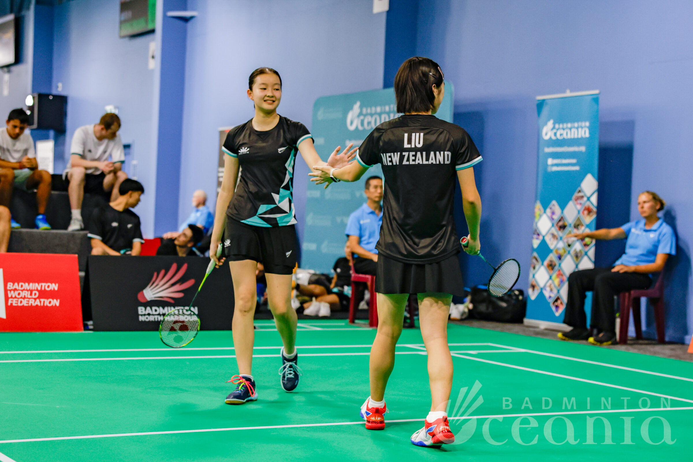 Yanxi and Josephine played doubles in the senior New Zealand team at the VICTOR Oceania Mixed Team Championships 2025