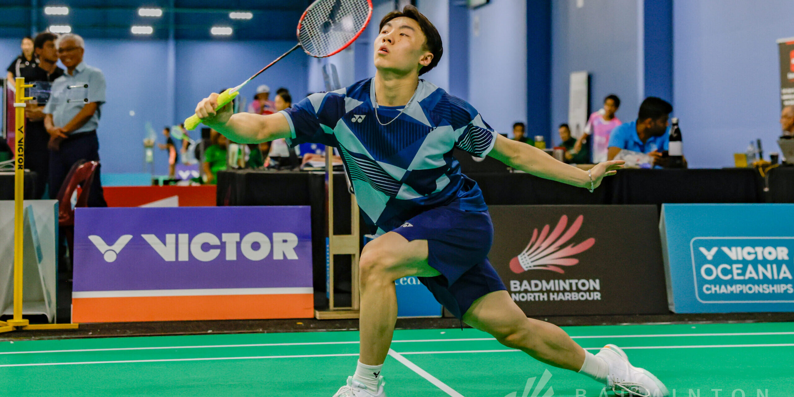 VICTOR Oceania Championships 2025 Ricky Tang hitting shuttle