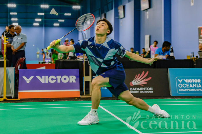VICTOR Oceania Championships 2025 Ricky Tang hitting shuttle