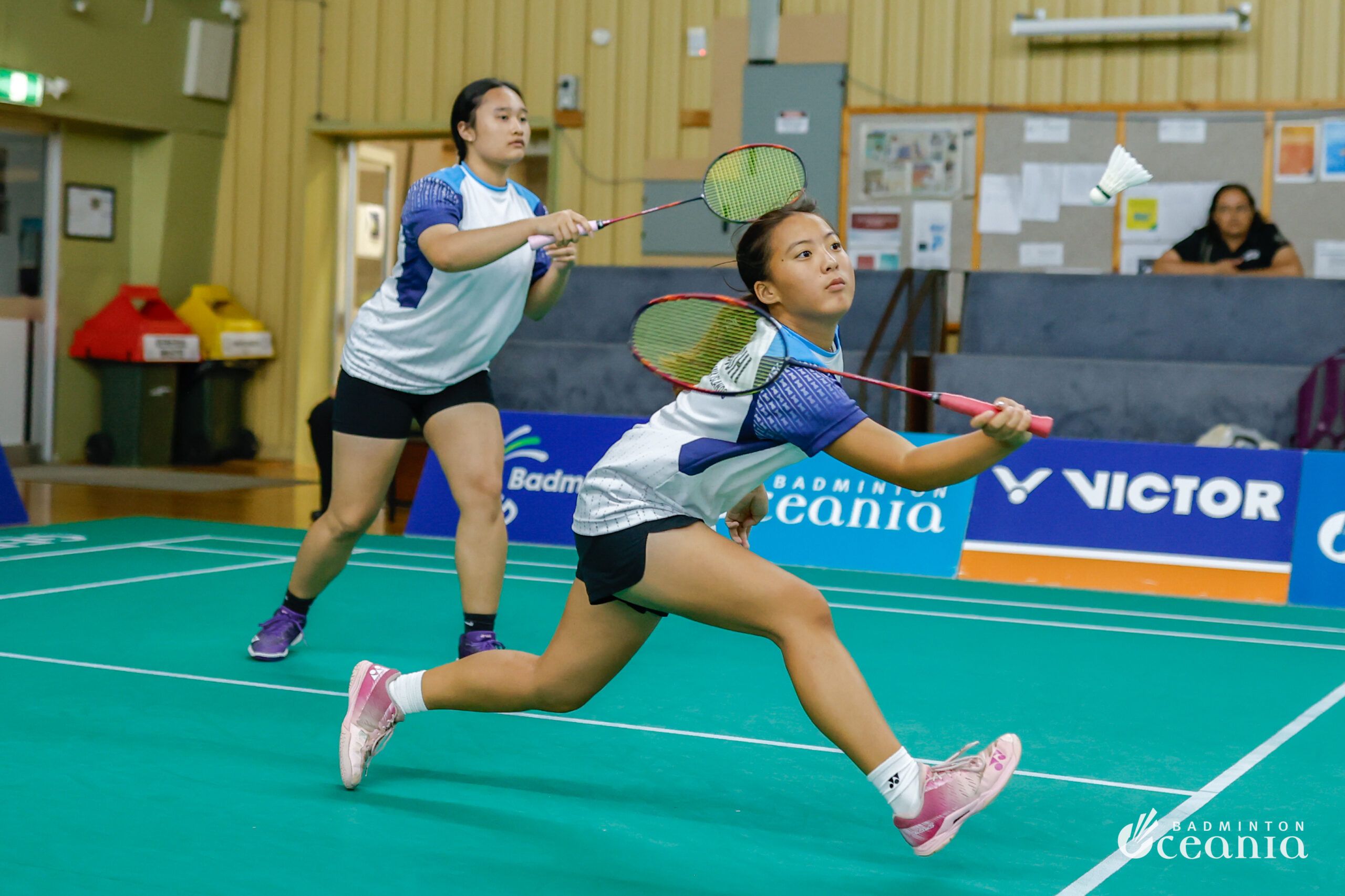Oceania Championships (individual events) Lina plays doubles badminton