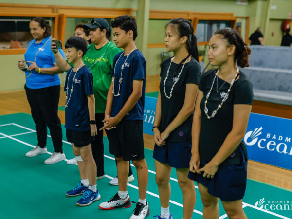 Fiji players line up before match