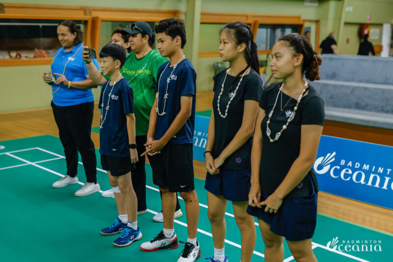 Fiji players line up before match