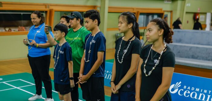 Oceania Championships (individual events) Fiji players line up before match