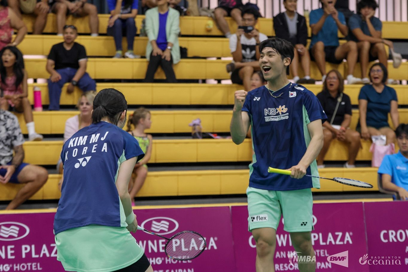 KimKimXD Mixed Doubles celebrates point