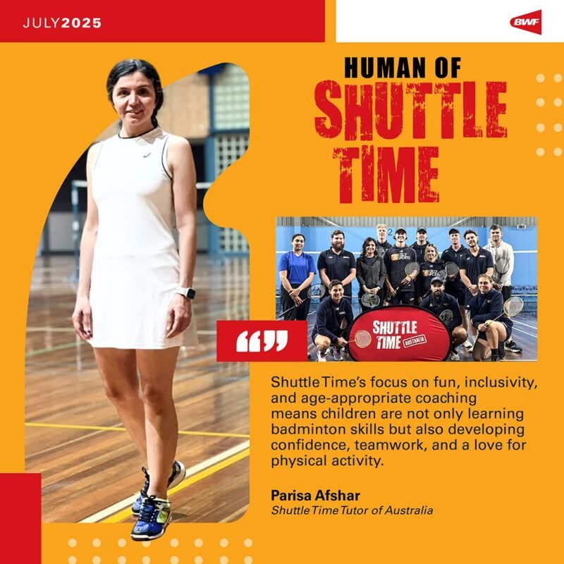 graphic introduces Parisa with title "Humans of Shuttle Time"